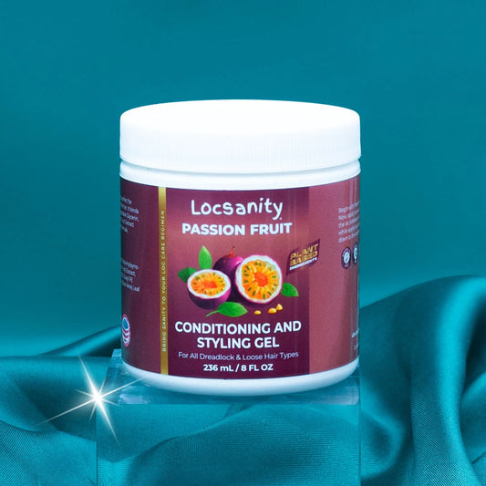 Locsanity Passion Fruit Conditioning, Styling, Rolling, Twisting, Locking Gel - Dreadlocks, Locs, Sisterlocks, Loose Natural Hair, Braidlocs Locsanity