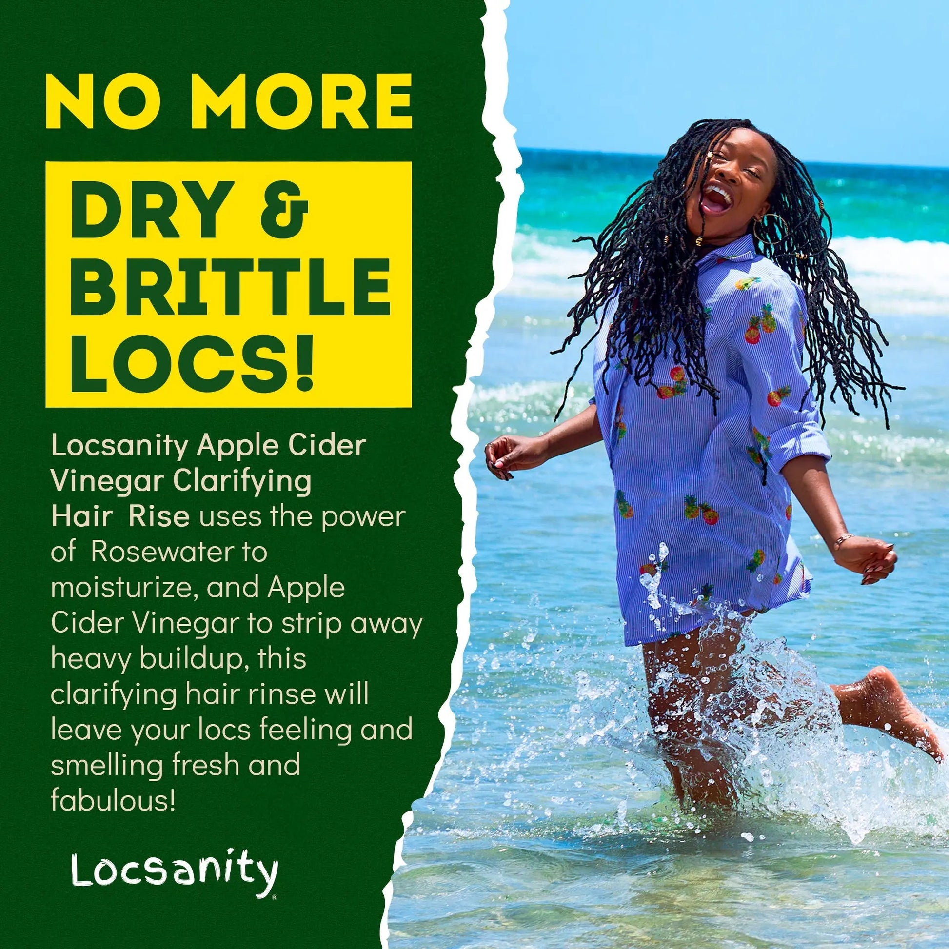 Locsanity Rosewater Peppermint Apple Cider Vinegar Clarifying Hair Rinse Detox 8oz Locsanity