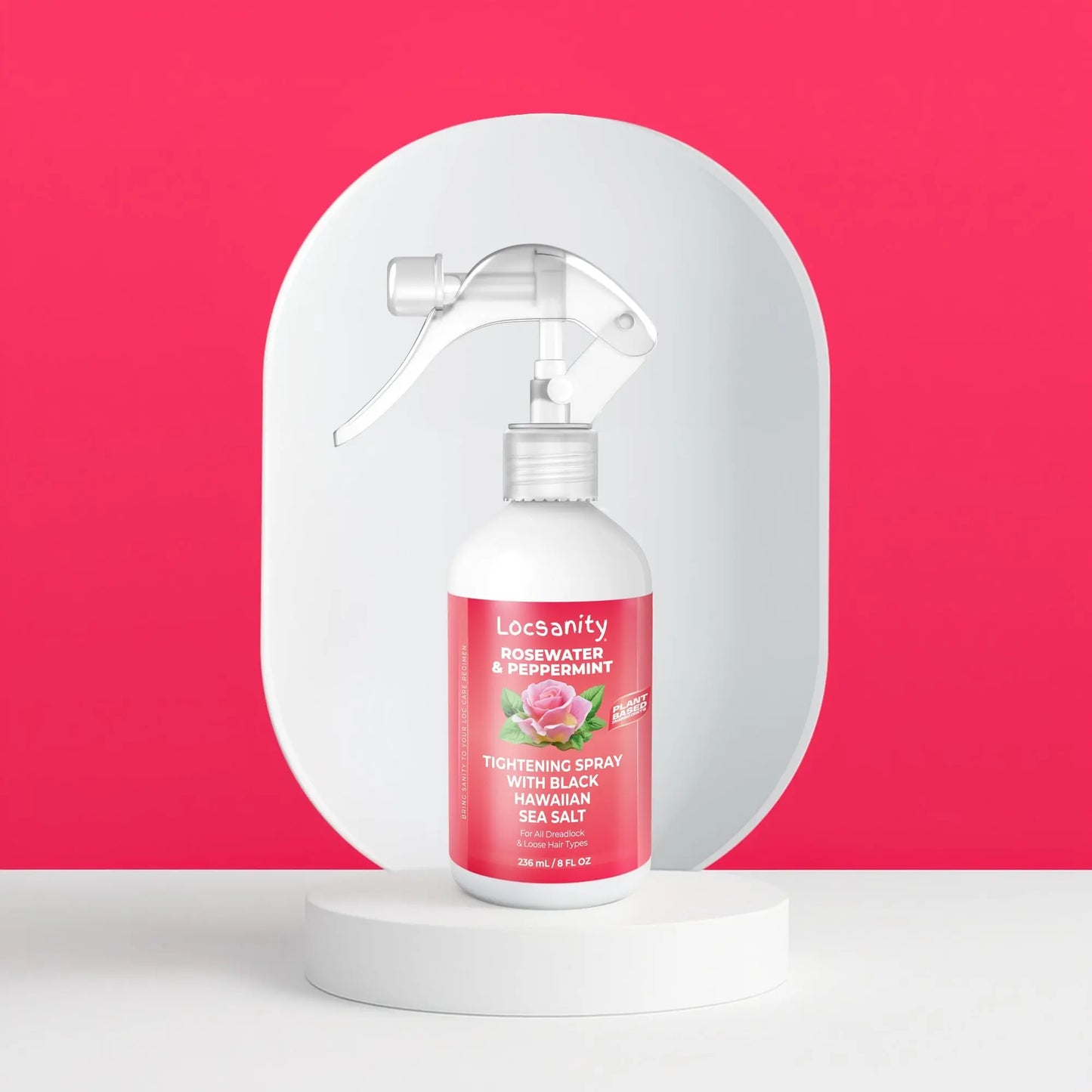 Locsanity Rosewater and Peppermint Rolling, Moisturizing, Tightening Spray Mist w/ Black Hawaiian Sea Salt Locsanity