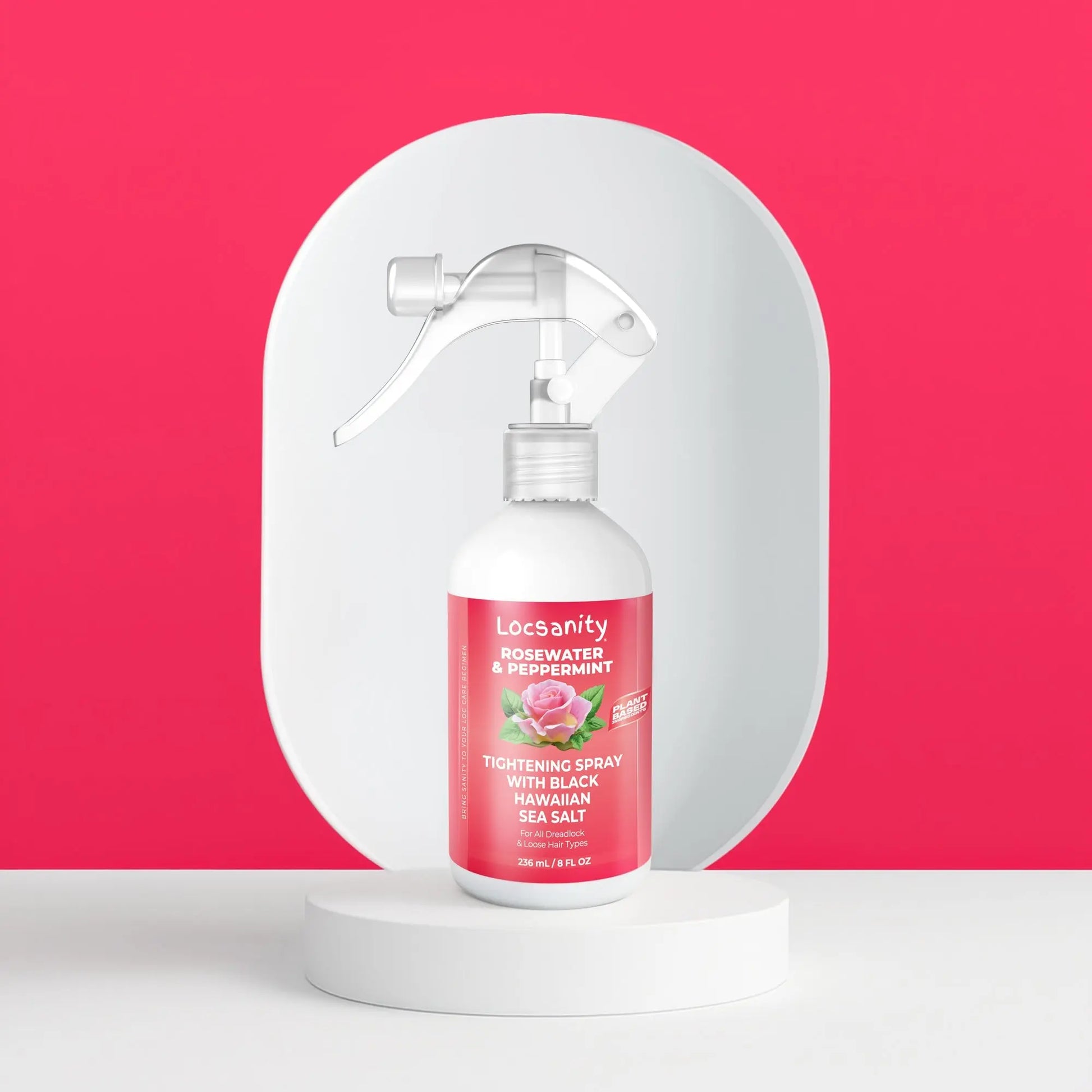 Locsanity Rosewater and Peppermint Rolling, Moisturizing, Tightening Spray Mist w/ Black Hawaiian Sea Salt Locsanity