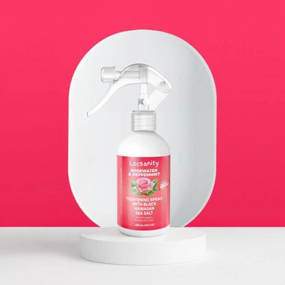 Locsanity Rosewater and Peppermint Rolling, Moisturizing, Tightening Spray Mist w/ Black Hawaiian Sea Salt Locsanity
