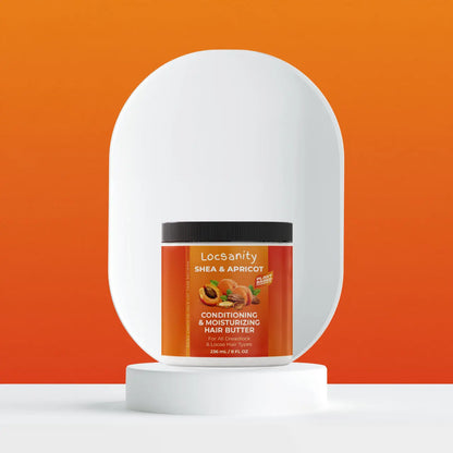 Locsanity Shea & Apricot Loose, Natural, Conditioning and Moisturizing Hair Butter - Strength & Growth Formula Locsanity