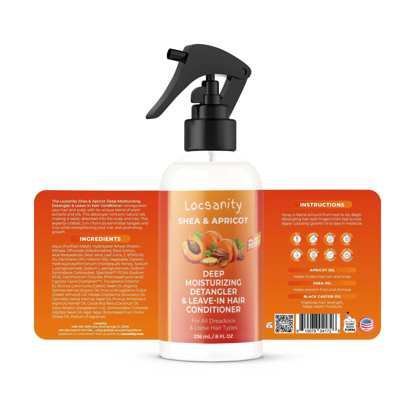 Locsanity Shea & Apricot Loose, Natural, Conditioning and Moisturizing Loose Natural Hair Care Bundle - Strength & Growth Formula Locsanity