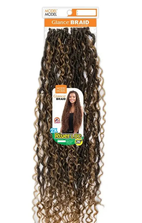 Model Model Glance 2X RIVER LOC Crochet Braid 26" JAHB BEAUTY SUPPLY