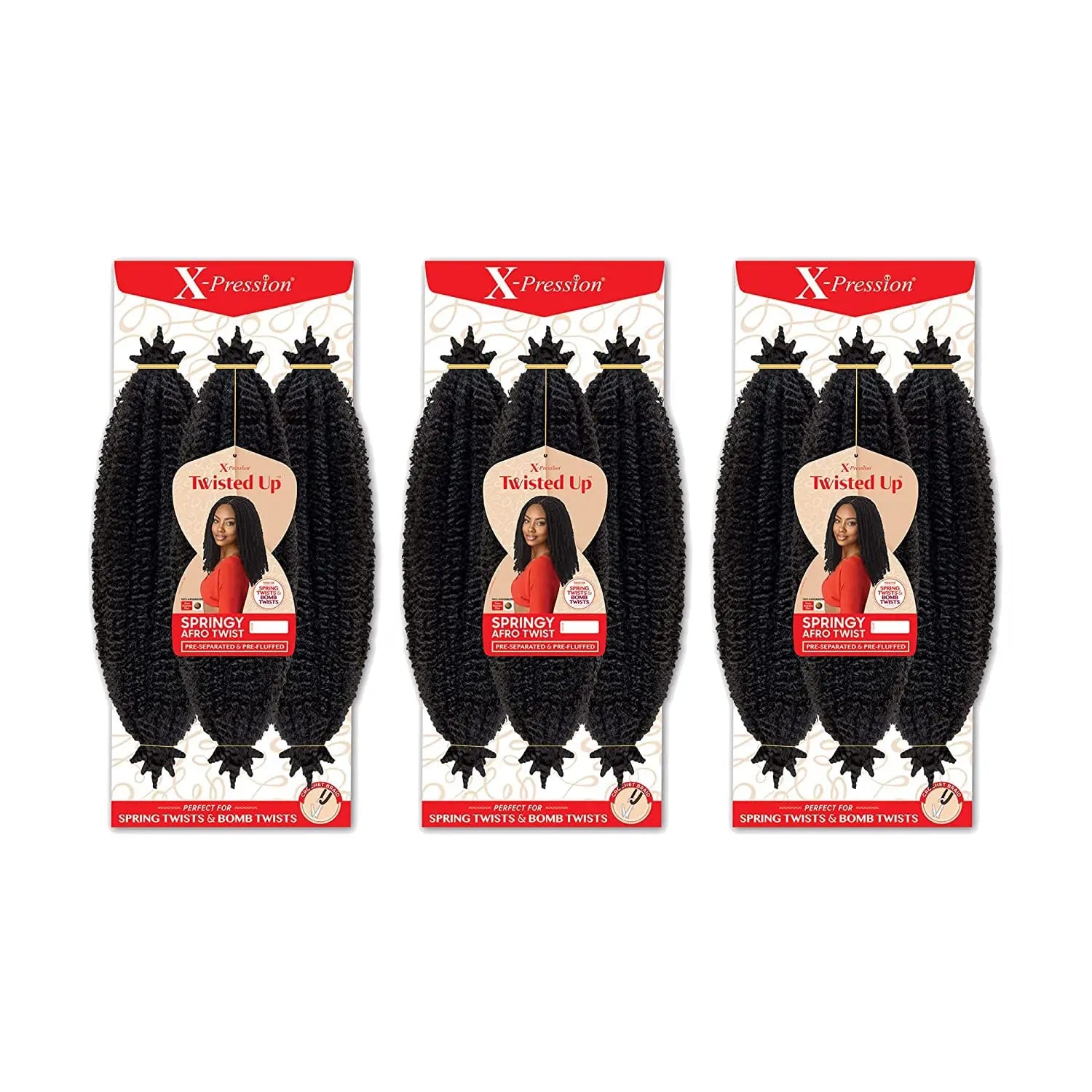 Outre Crochet Braids X-Pression Twisted Up 3X Springy Afro Twist 16" VIP Extensions