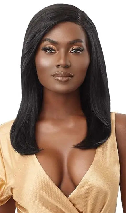 Outre Mytresses 100% Unprocessed Human Hair Lace Front Wig - CHARMAINE 18 inch (Color:Natural Black) JAHB BEAUTY SUPPLY