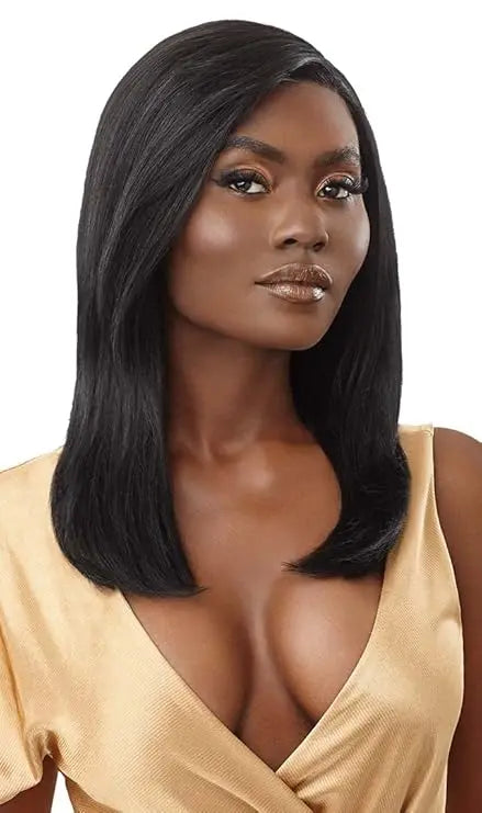 Outre Mytresses 100% Unprocessed Human Hair Lace Front Wig - CHARMAINE 18 inch (Color:Natural Black) JAHB BEAUTY SUPPLY