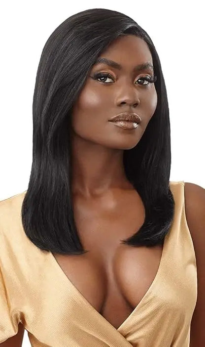 Outre Mytresses 100% Unprocessed Human Hair Lace Front Wig - CHARMAINE 18 inch (Color:Natural Black) JAHB BEAUTY SUPPLY