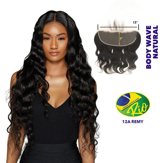RIO 100% Brazilian Remy Virgin Human Hair 13X5 Frontal - BODY WAVE 14 JAHB BEAUTY SUPPLY