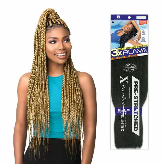 RUWA Pre-Stretched Braiding Hair 3X's Pack - 48" inches JAHB BEAUTY SUPPLY