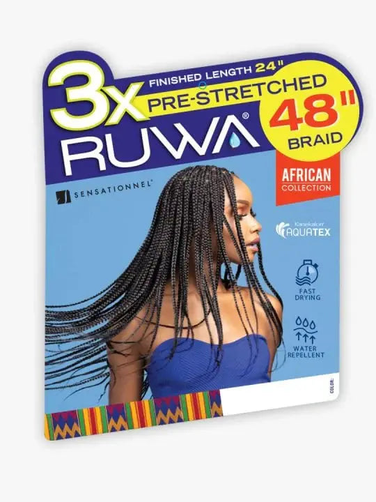 RUWA Pre-Stretched Braiding Hair 3X's Pack - 48" inches JAHB BEAUTY SUPPLY