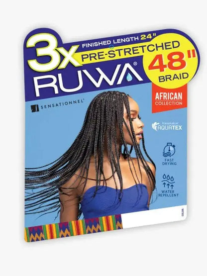 RUWA Pre-Stretched Braiding Hair 3X's Pack - 48" inches JAHB BEAUTY SUPPLY