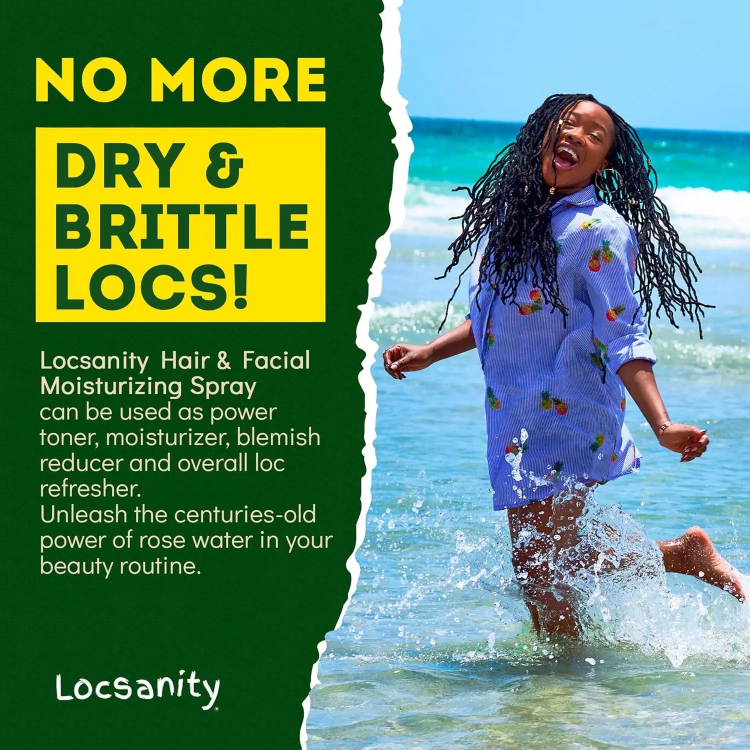 Rosewater Hair and Facial Daily Moisturizing/Refreshing Spray Locsanity