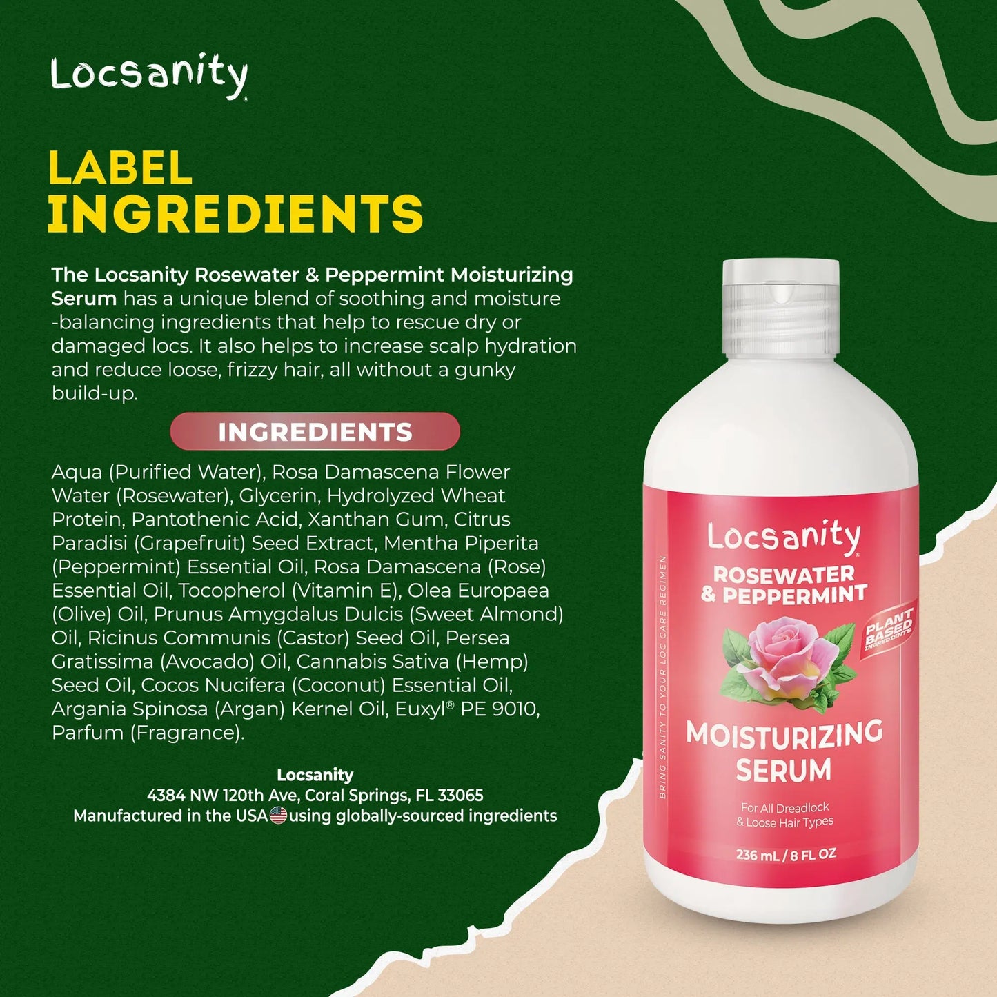 Rosewater Peppermint Deep Moisturizing and Nourishing Serum Locsanity