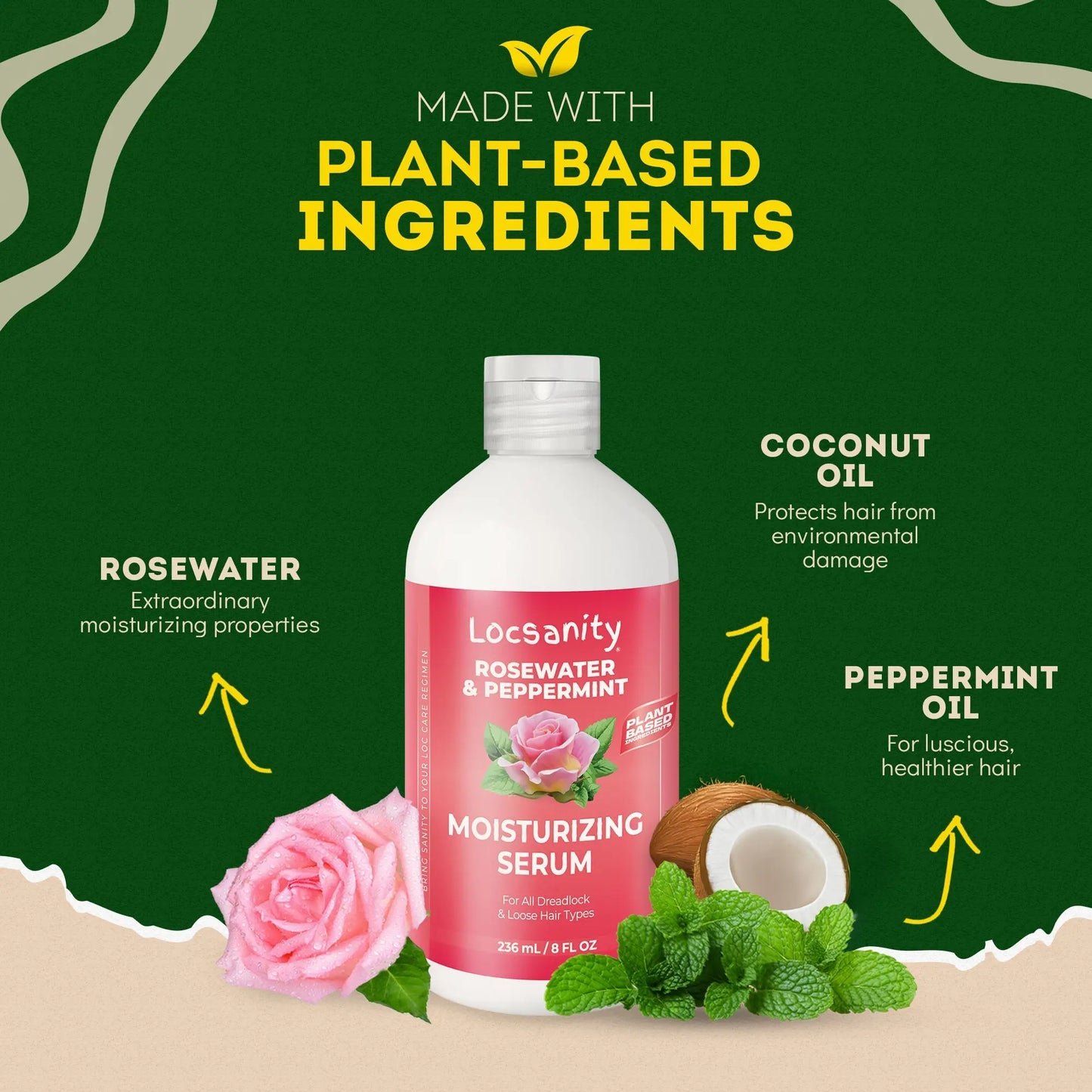 Rosewater Peppermint Deep Moisturizing and Nourishing Serum Locsanity
