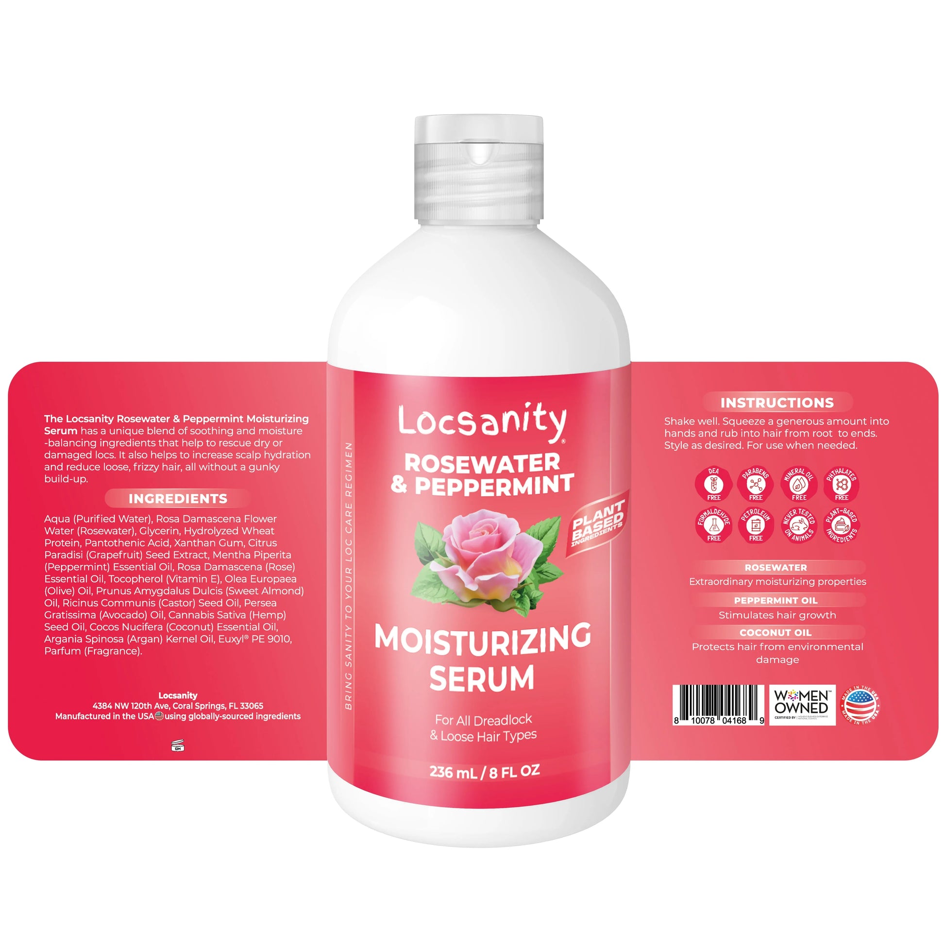 Rosewater Peppermint Deep Moisturizing and Nourishing Serum Locsanity