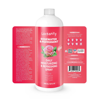 Rosewater and Peppermint Daily Moisturizing/Refreshing Spray Locsanity
