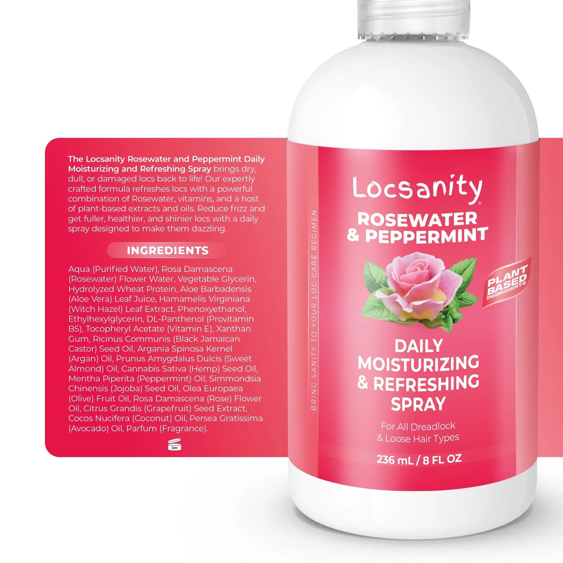 Rosewater and Peppermint Daily Moisturizing/Refreshing Spray Locsanity