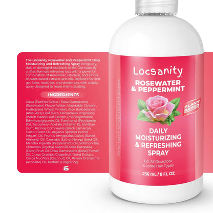 Rosewater and Peppermint Daily Moisturizing/Refreshing Spray Locsanity