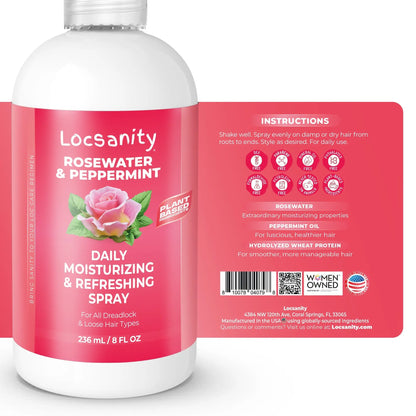 Rosewater and Peppermint Daily Moisturizing/Refreshing Spray Locsanity