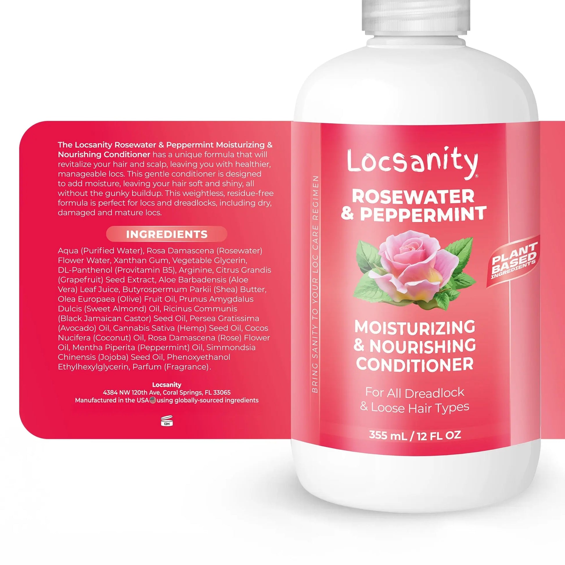 Rosewater and Peppermint Moisturizing and Nourishing Conditioner Locsanity