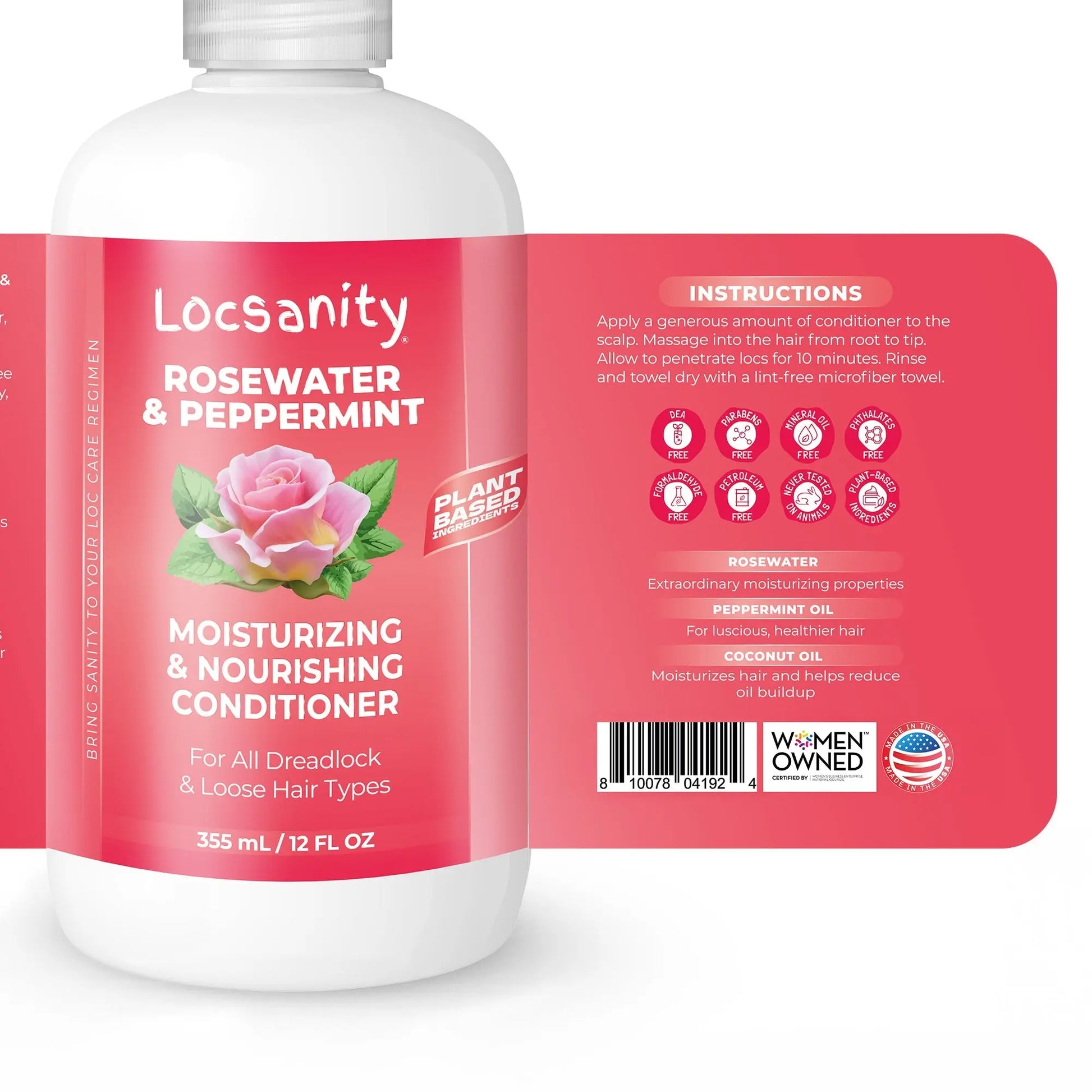 Rosewater and Peppermint Moisturizing and Nourishing Conditioner Locsanity