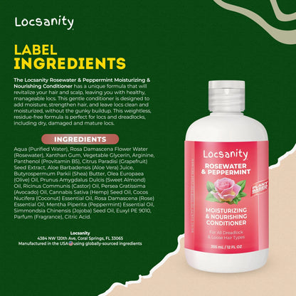 Rosewater and Peppermint Moisturizing and Nourishing Conditioner Locsanity