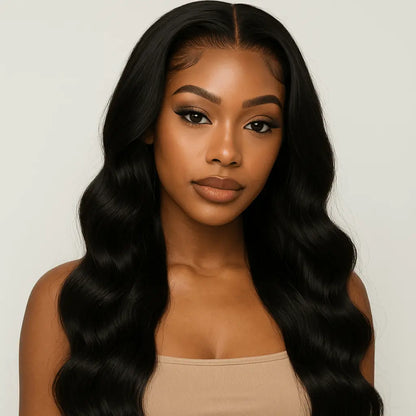 Royal Drip – Body Wave Lace Front Wig (Natural Black) Crown'd Cuties