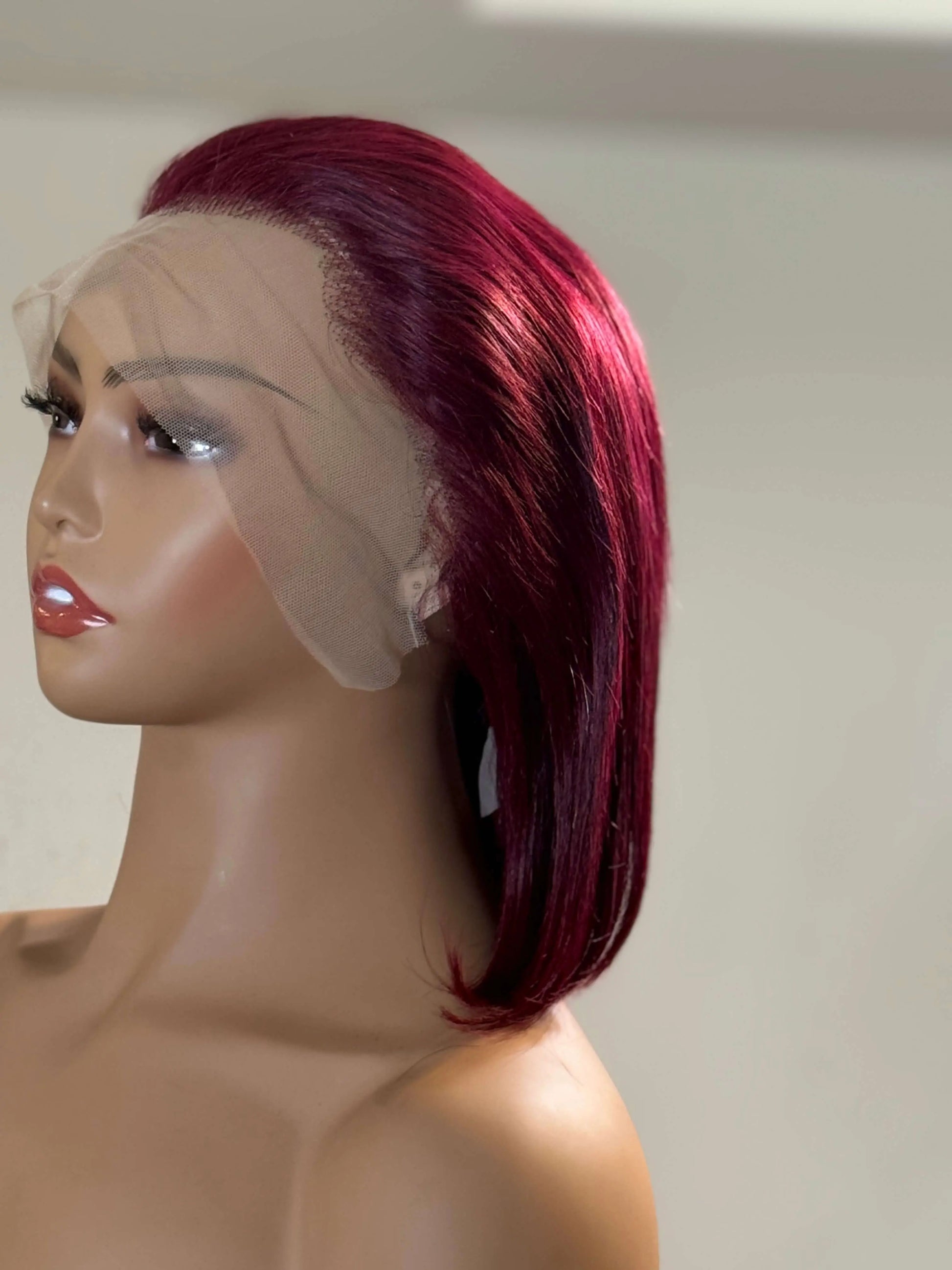 Ruby Cut – Straight Bob Lace Front Wig (Burgundy Red) Crown'd Cuties