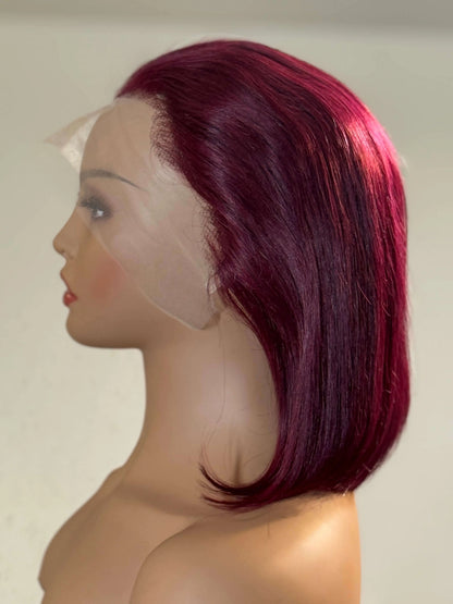 Ruby Cut – Straight Bob Lace Front Wig (Burgundy Red) Crown'd Cuties