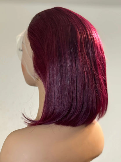 Ruby Cut – Straight Bob Lace Front Wig (Burgundy Red) Crown'd Cuties