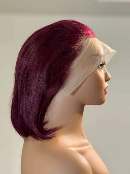 Ruby Cut – Straight Bob Lace Front Wig (Burgundy Red) Crown'd Cuties