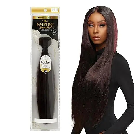 Sensationnel Empire Bundles- Straight 10a Tangle Shed Free Human Hair for Weaving and Sew in Styles - 3 packs (22 inch, NATURAL/BLACK) JAHB BEAUTY SUPPLY