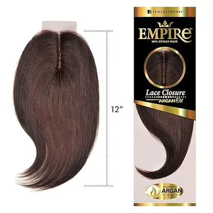 Sensationnel Empire Yaki Human Hair 3-Way Parting Closure - 12"inch lacepart hand tied weaving closure (HOTPINK) JAHB BEAUTY SUPPLY