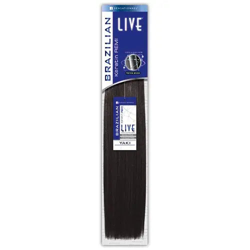 Sensationnel Remy Human Hair Weave LIVE Brazilian Keratin Remy Yaki  14'' JAHB BEAUTY SUPPLY