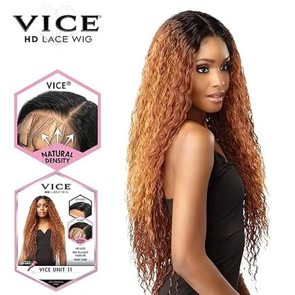 Sensationnel Synthetic Vice HD Lace Deep Part Wig - UNIT 11 (Color: Flamboyage Chocolate JAHB BEAUTY SUPPLY