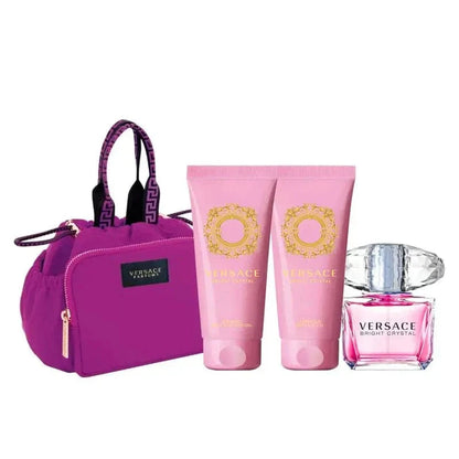 Versace Bright Crystal Eau De Toilette 4pc Gift Set For Women
