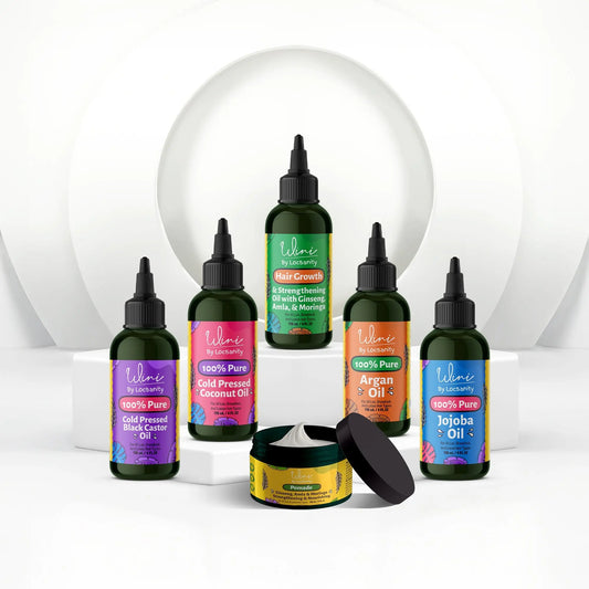 Wini by Locsanity Loose Natural Haircare Bundle for Healthy, Moisturized Hair - Pomade, Growth Oil, Jamaican Castor oil, Coconut Oil, Jojoba Oil, Argan Oil Locsanity