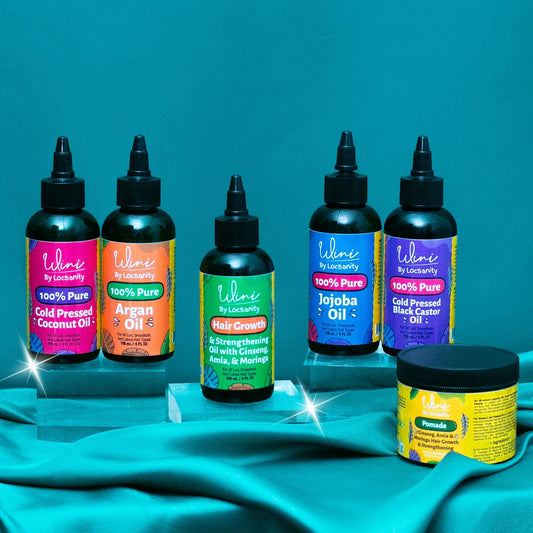Wini by Locsanity Loose Natural Haircare Bundle for Healthy, Moisturized Hair - Pomade, Growth Oil, Jamaican Castor oil, Coconut Oil, Jojoba Oil, Argan Oil Locsanity