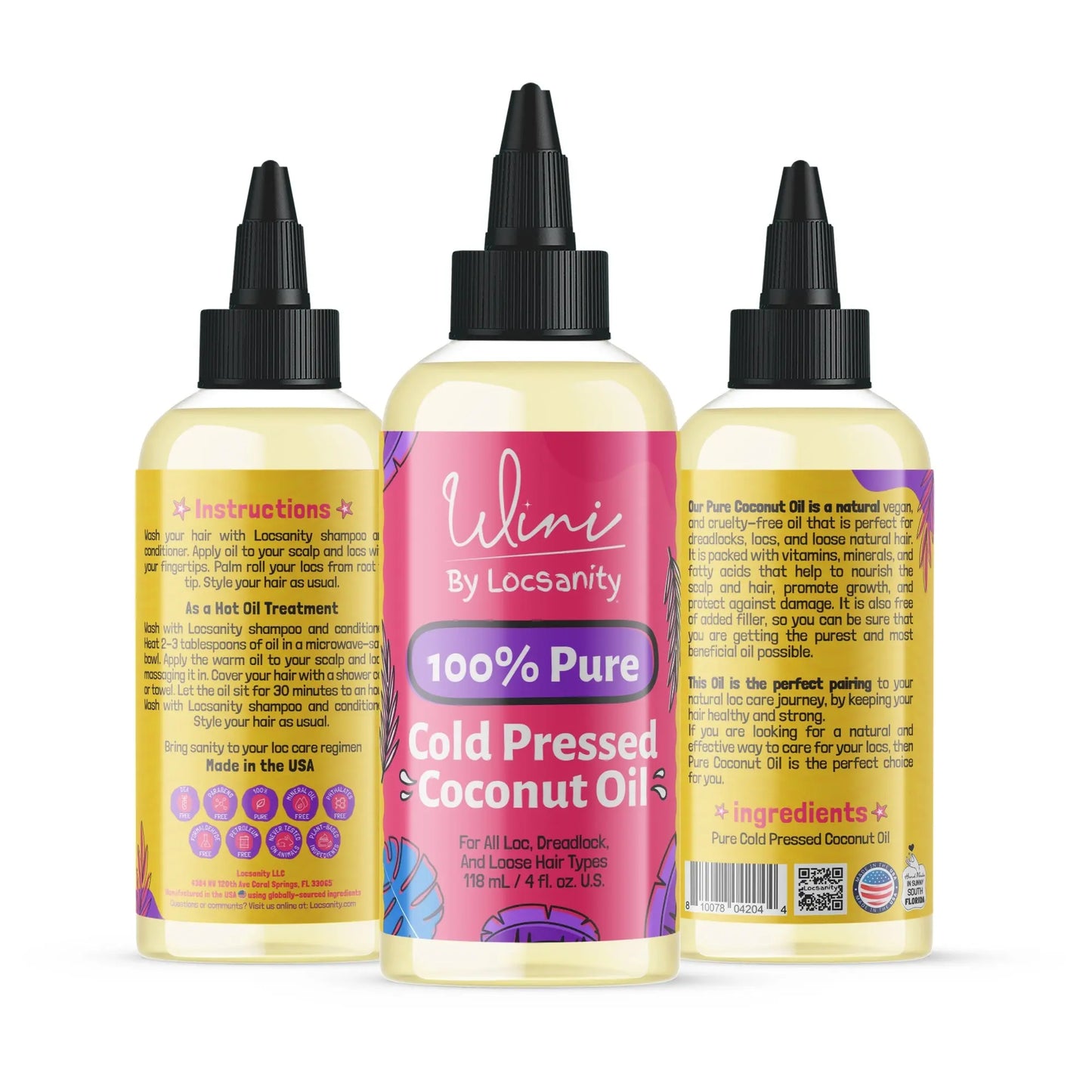 Wini by Locsanity Loose Natural Haircare Bundle for Healthy, Moisturized Hair - Pomade, Growth Oil, Jamaican Castor oil, Coconut Oil, Jojoba Oil, Argan Oil Locsanity