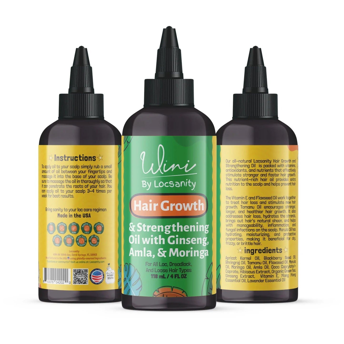 Wini by Locsanity Loose Natural Haircare Bundle for Healthy, Moisturized Hair - Pomade, Growth Oil, Jamaican Castor oil, Coconut Oil, Jojoba Oil, Argan Oil Locsanity