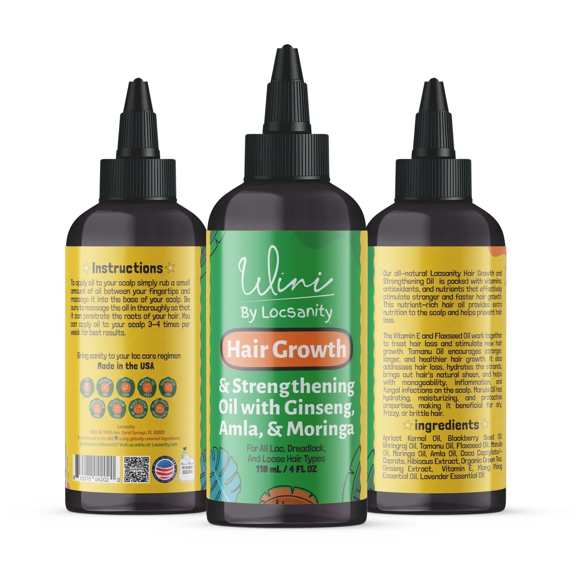 Wini by Locsanity Loose Natural Haircare Bundle for Healthy, Moisturized Hair - Pomade, Growth Oil, Jamaican Castor oil, Coconut Oil, Jojoba Oil, Argan Oil Locsanity