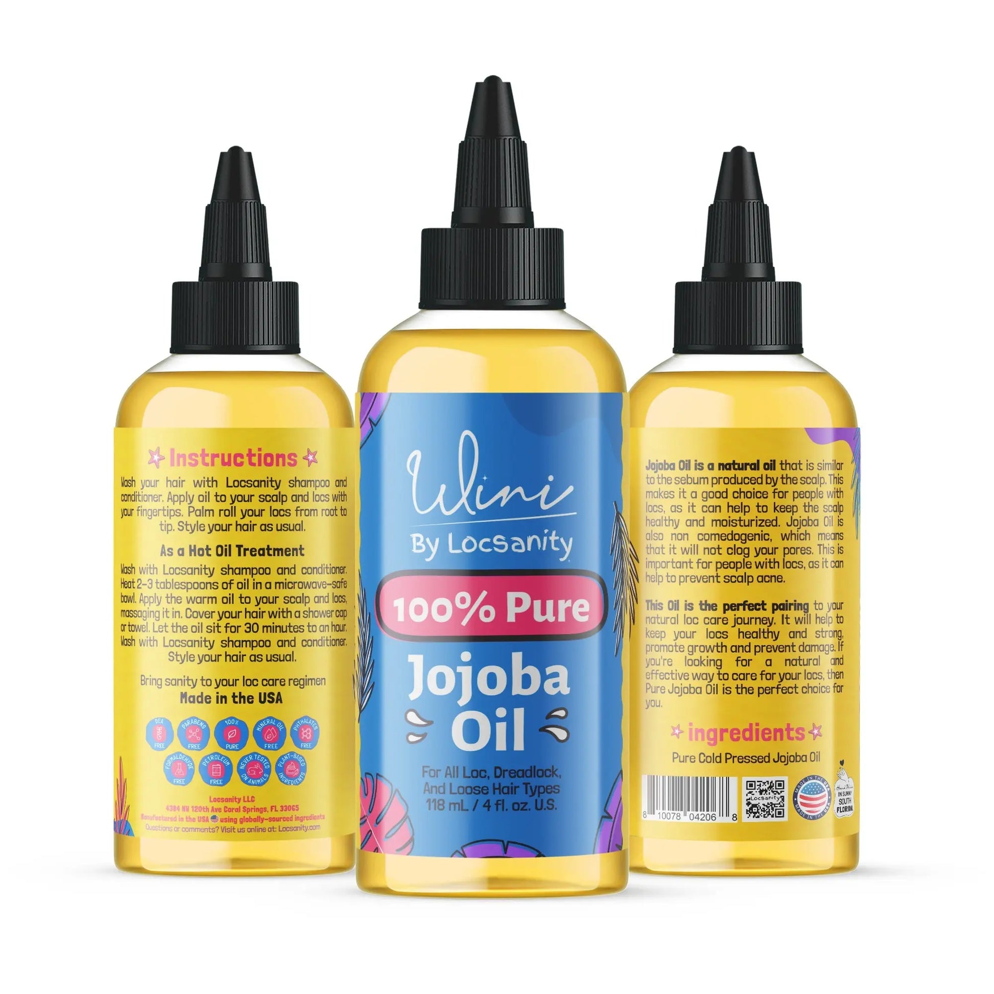 Wini by Locsanity Loose Natural Haircare Bundle for Healthy, Moisturized Hair - Pomade, Growth Oil, Jamaican Castor oil, Coconut Oil, Jojoba Oil, Argan Oil Locsanity