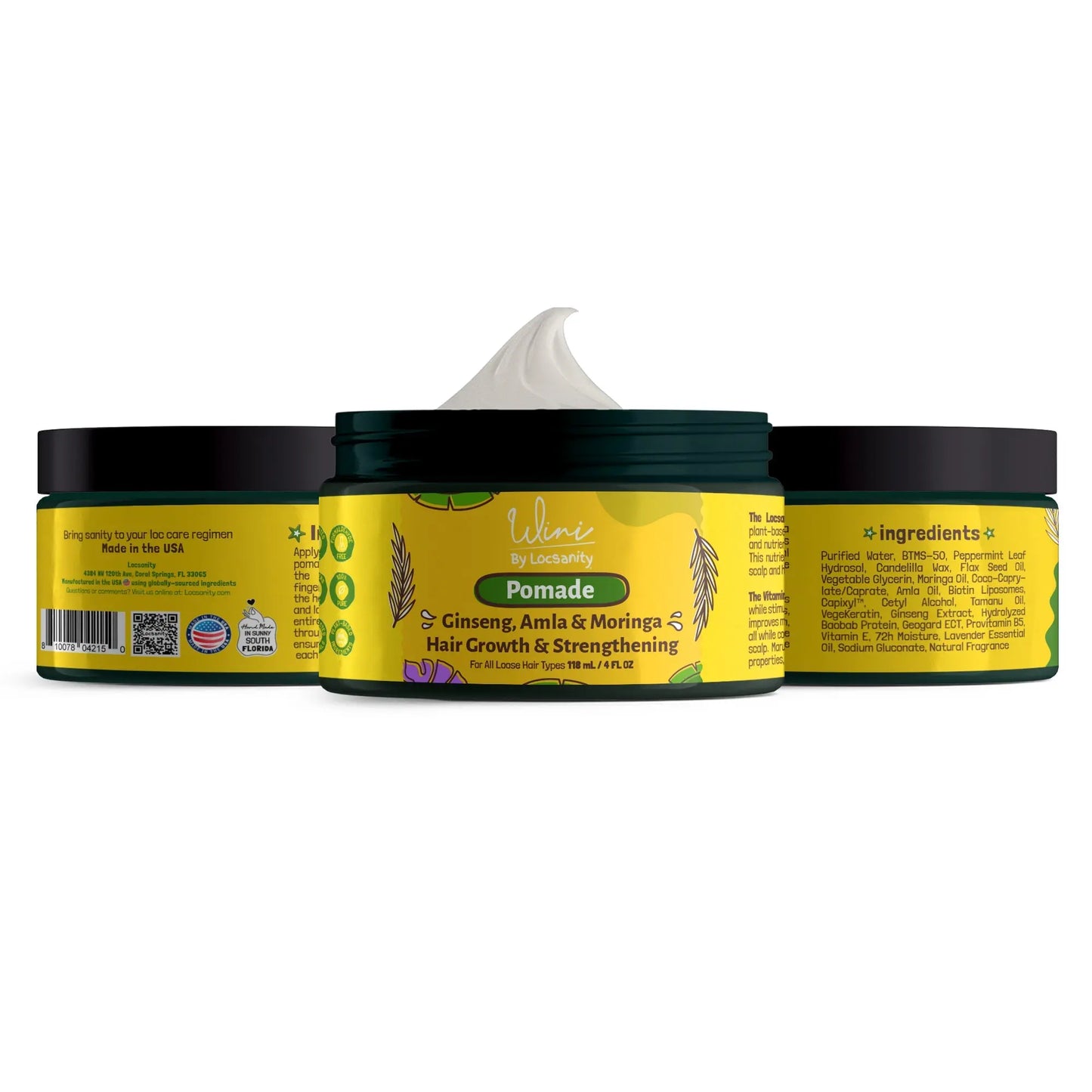 Wini by Locsanity Loose Natural Haircare Bundle for Healthy, Moisturized Hair - Pomade, Growth Oil, Jamaican Castor oil, Coconut Oil, Jojoba Oil, Argan Oil Locsanity