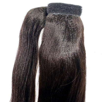 Yaki Straight 100% Human Hair Ponytail Extension