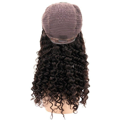 Deep Wave 4x4 Transparent Lace 100% Human Hair Closure Wig